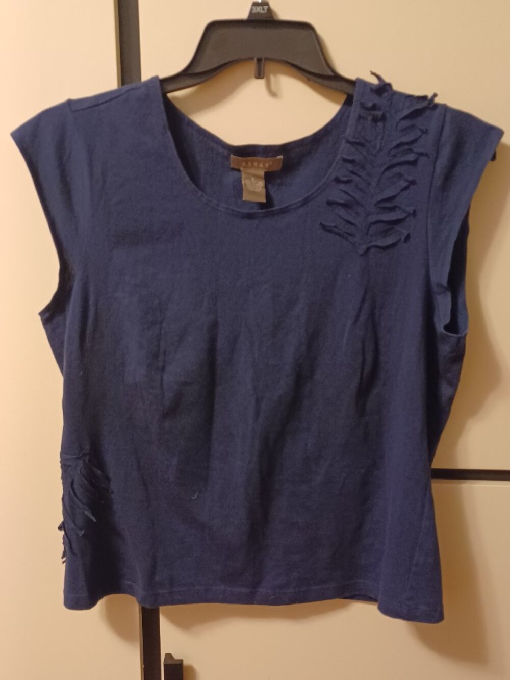 Kenar navy cotton women's top/tank, size L